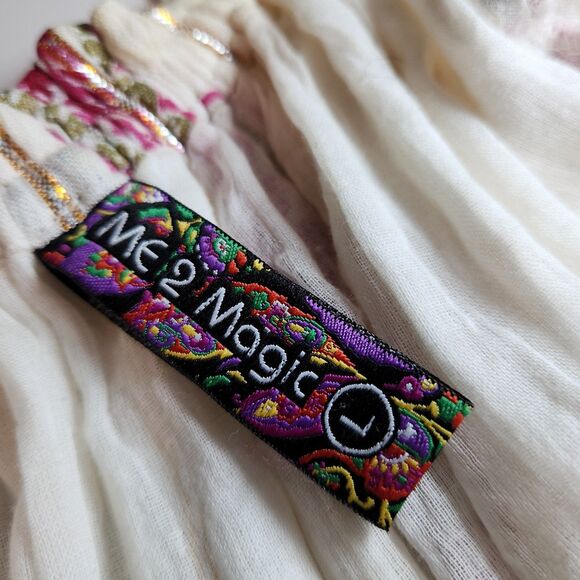 Anthropologie Me 2 Magic Womens Boho Maxi Dress Red/Gold SZ L - Picture 7 of 8